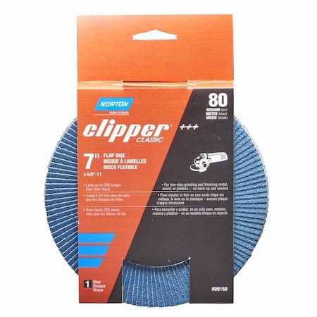 Norton Abrasives Norton Clipper 7 in. D X 5/8-11 in. Zirconia Alumina/X-Wt Cotton Flap Disc 80 Grit 1 pc 70184609168